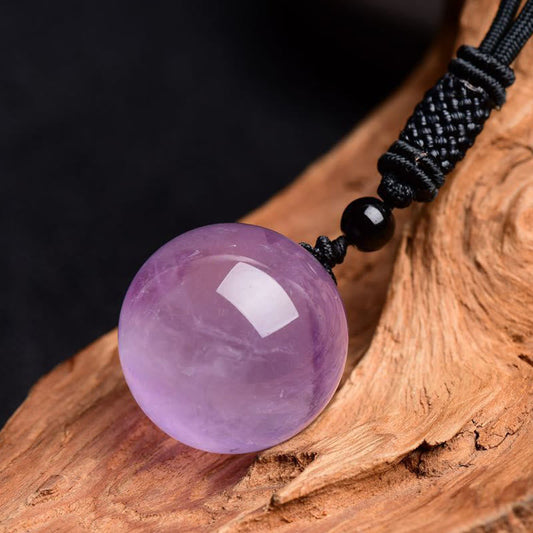 Spiritualität Buddha Karma Verschiedene Kristallkugeln Amethyst Citrin Rosa Kristall Weißer Kristall Heilung Halskette Anhänger 