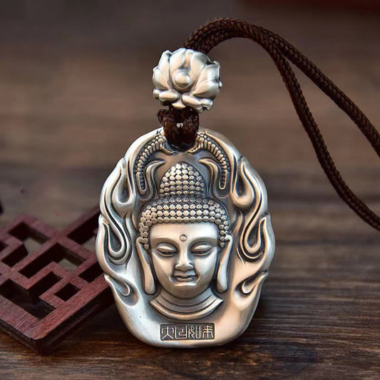 Buddha-Energie-Halskette, Chinesisches Tierkreiszeichen, Geburts-Buddha Om Mani Padme Hum, Lotus-Mitgefühl-Halskette-Anhänger