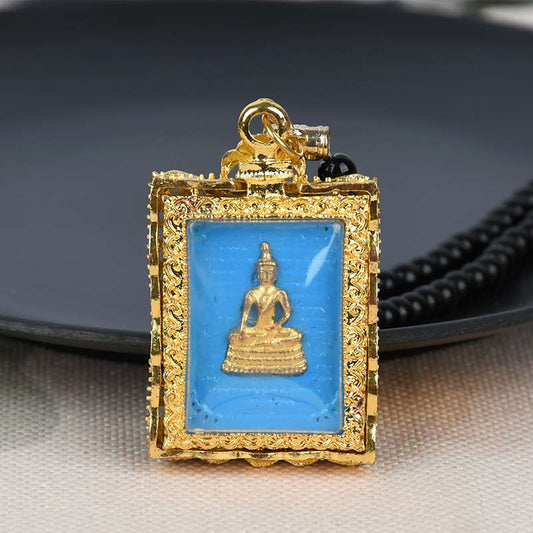 Collier pendentif Bouddha Sérénité en obsidienne