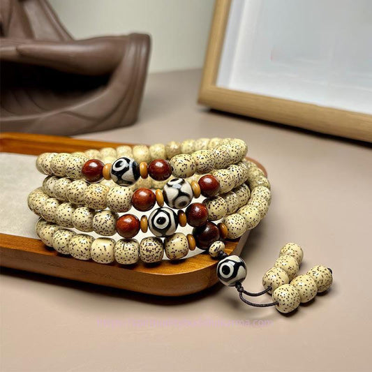 Spiritualität Buddha Karma 108 Mala-Perlen Bodhi-Samen Dzi-Perle Armband zum Schutz vor bösen Geistern