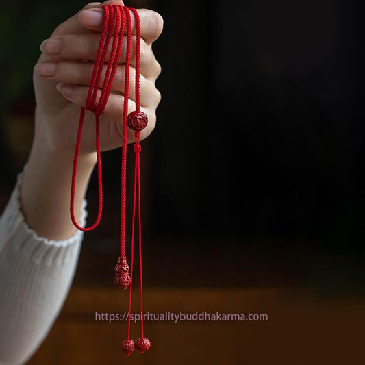 Tibetischer Knoten, Schutz, natürlicher Zinnober, chinesischer Tierkreis-Kürbis, Ruhe, Segen, rote Schnur, Bauchkette