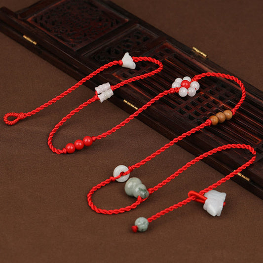 Nœud tibétain de protection, signe du zodiaque chinois, bois de pêcher, bénédiction, chaîne de ventre en corde rouge