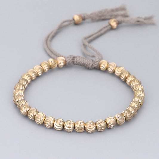066 Tibetan Copper Bead Woven Bracelet | Harness the Power of Energy & Tradition