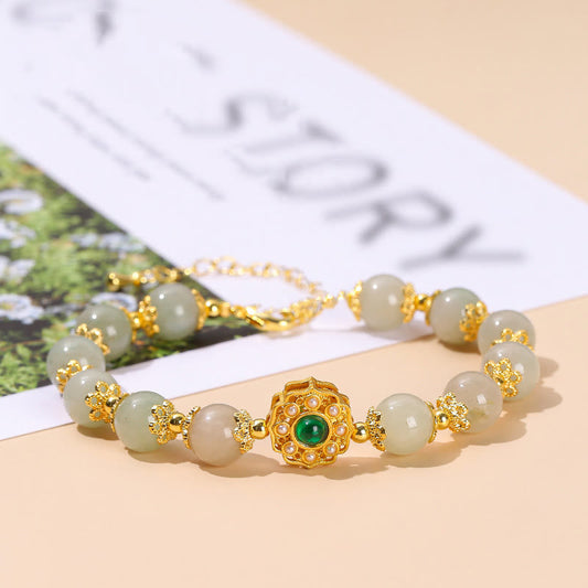 Jade-Armband mit natürlicher Jade-Glücksperle