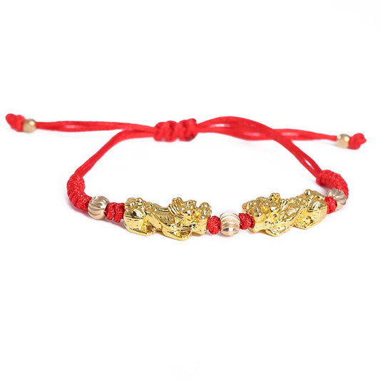 Alte tibetisch-buddhistische Tradition des Roten Fadens, Feng Shui Wohlstands-Pixiu-Armband