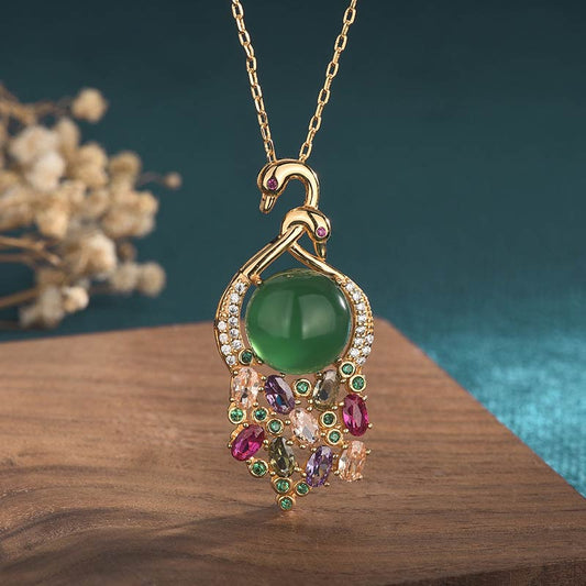 Jade  Cyan Jade Success Necklace Chain Pendant