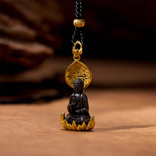 Buddha-Energie-Halskette, Anhänger aus tibetischer Legierung, Buddha Kwan Yin Avalokitesvara, Symbol der Gelassenheit 