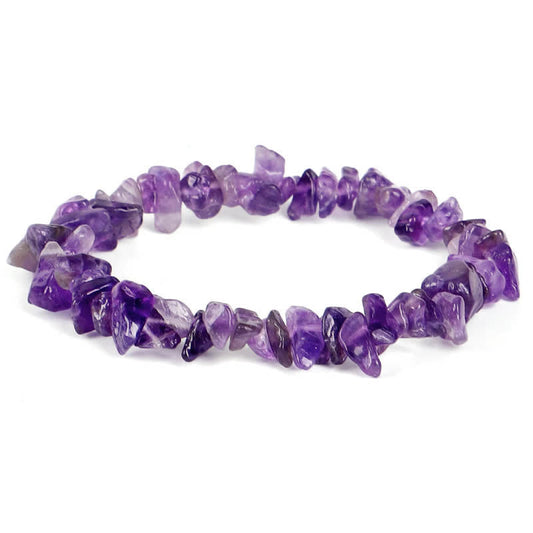 Bracelet de guérison en pierres de cristal variées, symbole de spiritualité, de bouddhisme et de karma, avec améthyste et lazurite. 