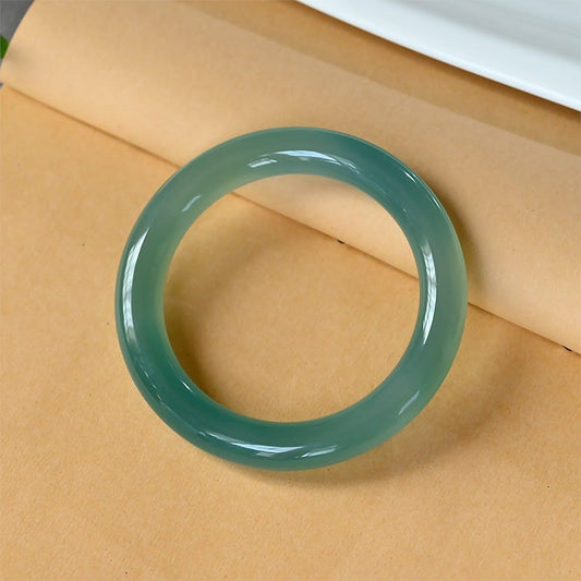Jade  Natural Green Chalcedony Strength Bangle Bracelet