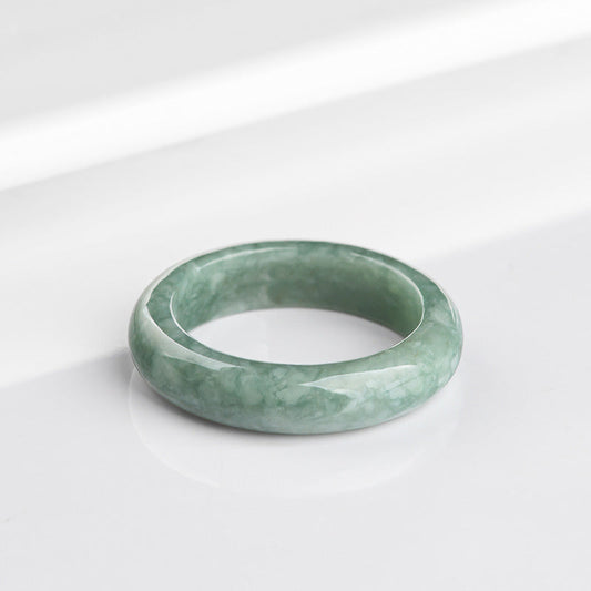 Bague de guérison en jade naturel pour l'abondance 