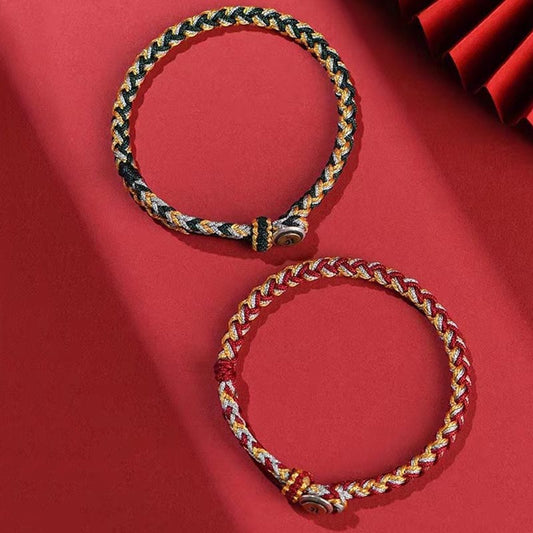 Ancient Tibetan Buddhist Red String Tradition  Handmade 925 Sterling Silver Year of the Dragon Chinese Zodiac Natal Buddha Protection Rope Bracelet