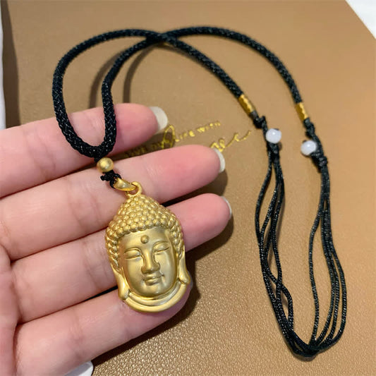 Buddha-Energie-Halskette, Gold; Buddha-Kupfer-Reichtums-Halskette mit Anhänger