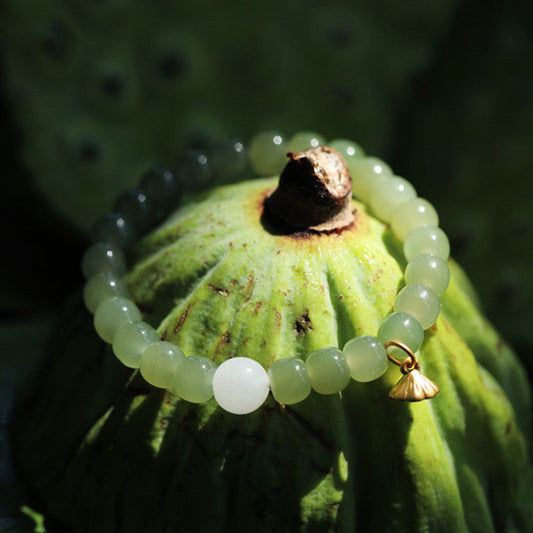 Jade Jade Lotus Abundance Verstellbares Armband 