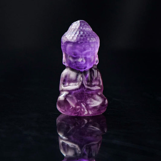 Golden Energy Citrine Various Crystal Amethyst Pink Crystal White Crystal Wealth Solar Plexus Chakra (Third Chakra) Buddha Carved Spiritual Healing Necklace Pendant Decoration