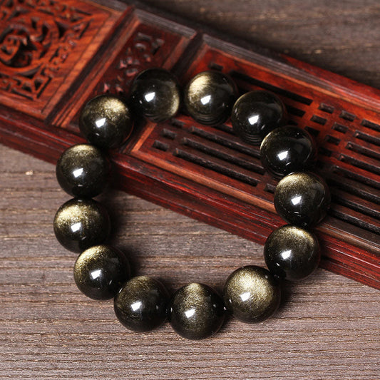 Spiritualität Buddha Karma Tibetisches Obsidian Reinigungsarmband 