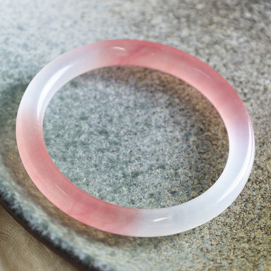 Jade  Pink Golden Silk Jade Wealth Bracelet Bangle