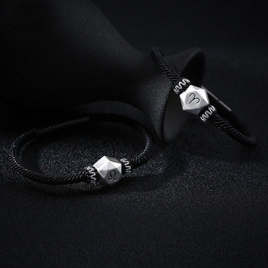 Spiritualität Buddha Karma 999 Sterling Silber 12 Sternbilder des Tierkreises Schutz Handgefertigtes Armband 