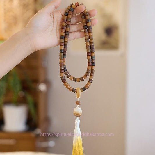 Spiritualität Buddha Karma 108 Mala-Perlen Bodhi-Samen Buddha-Hand Lotus graviertes Harmonie-Armband