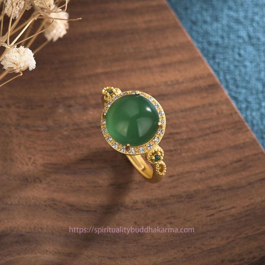 Jade  Green Jade Fortune Ring