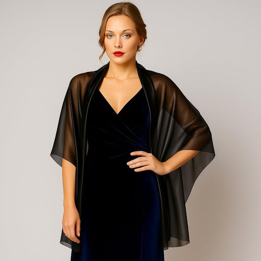 Long Big Shiny Organza Scarf for Women Luxurious Elegant Evening Wrap Shawl, 79 Inches x 27.5 Inches, Perfect for Events and Casual Wear (Blue, 80 in × 28 in)
