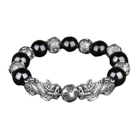 Spiritualität Buddha Karma Tibetisches Feng Shui PiXiu Obsidian Armband 