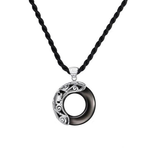 Spiritualität Buddha Karma 12 Sternbilder des Tierkreises Eis Obsidian Segen Runde Anhängerkette