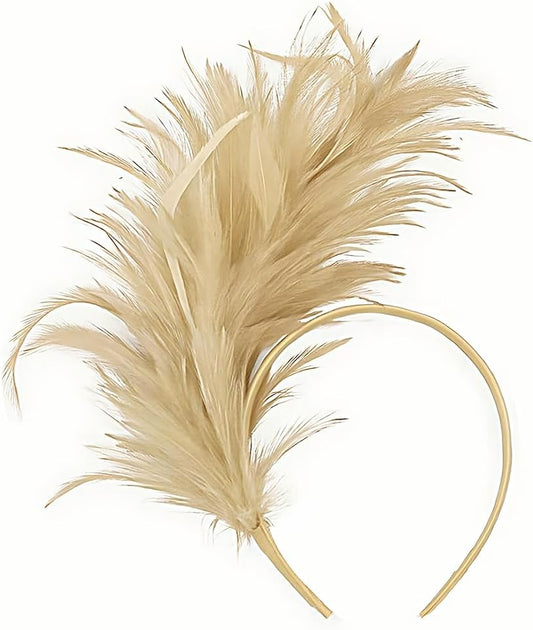 Fascinator Hats for Women Feather Headband Kentucky Headpiece Gatsby Derby Hat for Cocktail Wedding Tea Party