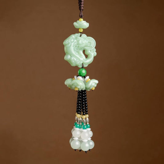 Jade FengShui Jade PiXiu Segens-Autoanhänger Dekoration 
