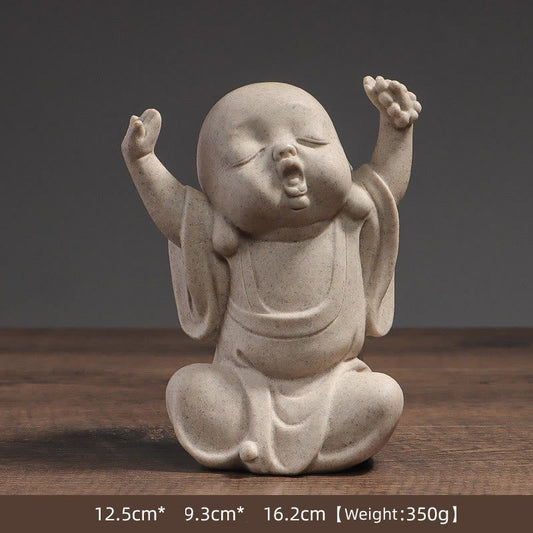 Spiritualität, tibetische Meditation, Buddha, Mönchssegen, Gelassenheit, Harz-Heimdekoration 