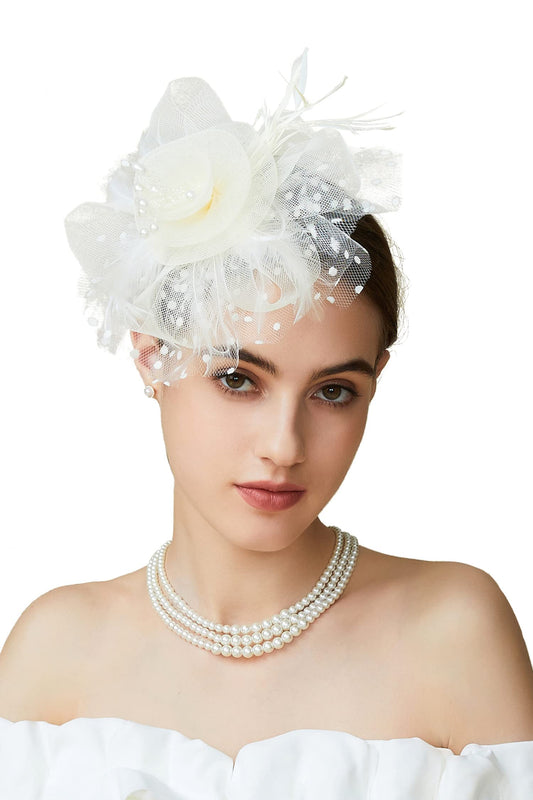 Fascinator Hats for Women Tea Party Hat Kentucky Fascinators Headband Derby Hats Wedding Flower Feathers Hair Clip