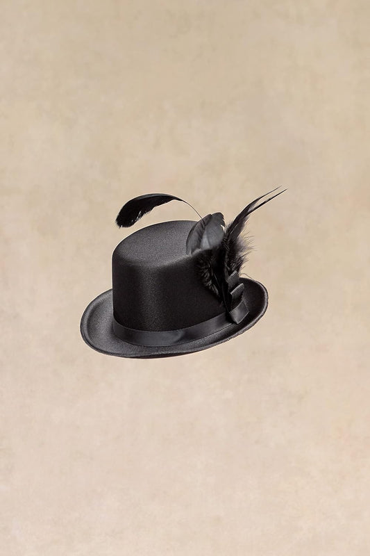 Mini Top Hat Fascinator Headband Feather Top Hat for Derby Tea Party