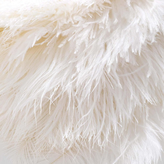 Vintage Style Folding Handheld Ostrich Feather Fan 1920s Flapper Accessories (White)