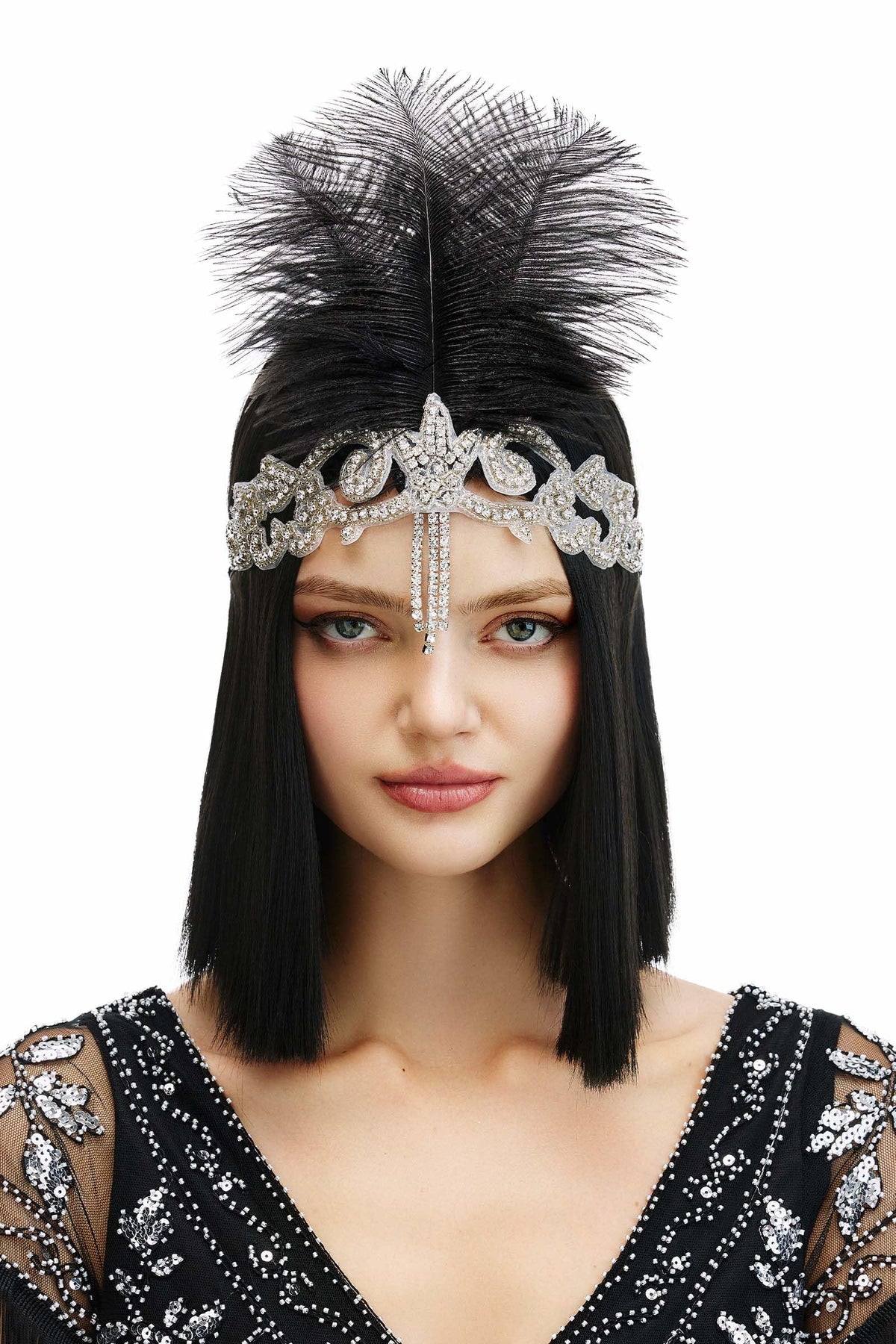 1920s Headpiece Flapper Headband - Roaring 20s Crystal 