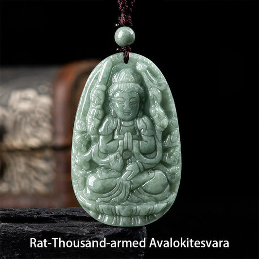 Buddha-Energie-Halskette, chinesisches Tierkreiszeichen, Buddha-Anhänger aus natürlichem Jade, Symbol für Reichtum und Wohlstand 