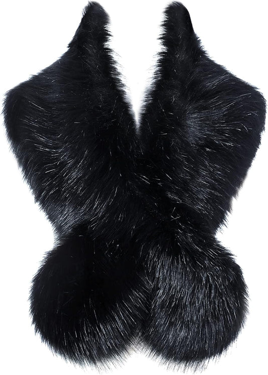 Women's Faux Fur Shawl Party Faux Fur Collar Fur Wraps for Winter Bridal Wedding Cover Up