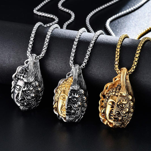 Buddha Energy Necklace Half Buddha Half Devil Powerful Necklace