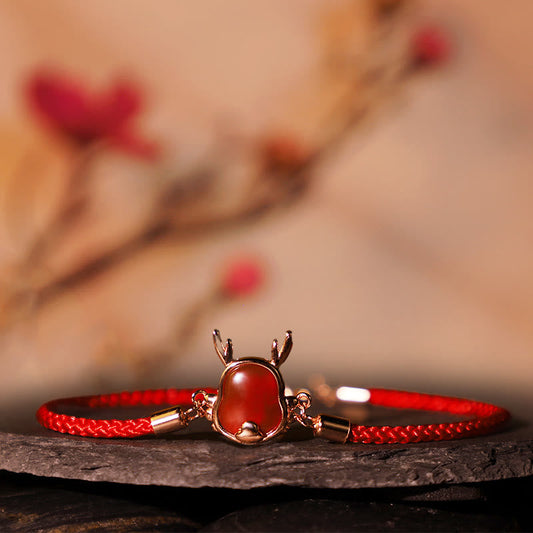 ❗❗❗A Flash Sale- Ancient Tibetan Buddhist Red String Tradition  925 Sterling Silver Year of the Dragon Natural Red Agate Dragon Attract Fortune Fu Character Strength Bracelet Necklace Pendant Earrings