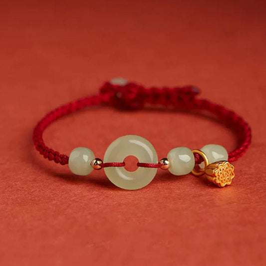 Jade-Rundschnalle mit Friedensmotiv, Jade-Lotus-Armband – Symbol für Glück, Fülle und Reichtum 