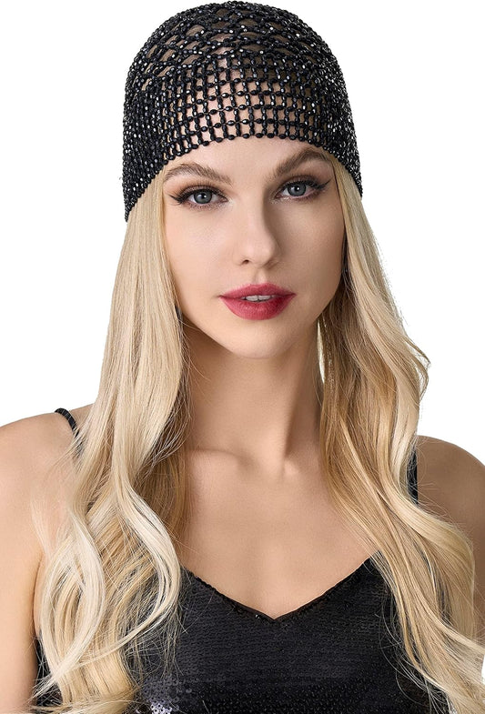 1920s Beaded Cap Headpiece Belly Dance Cap Exotic Cleopatra Headpiece for Gatsby Themed Party