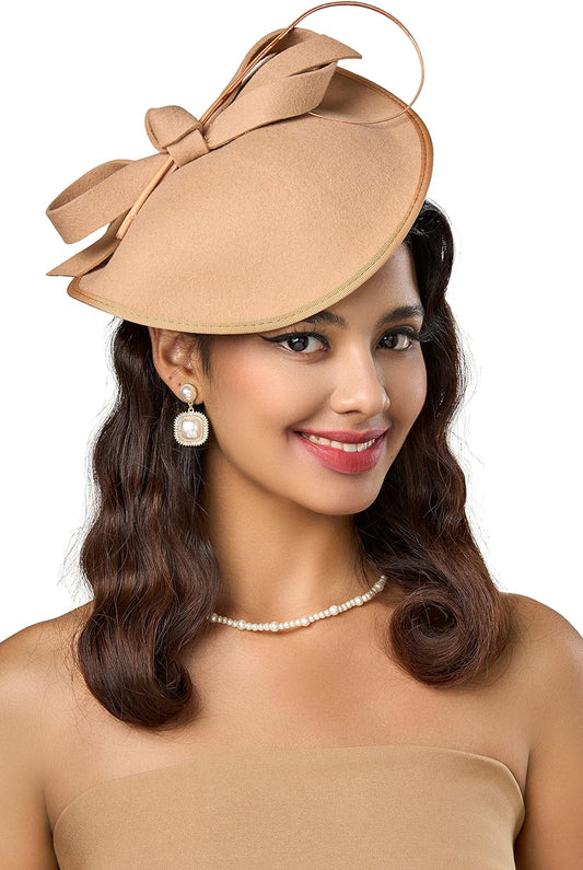 Derby Hats for Women – Kentucky Fascinators Tea Party Hats Headband Felt Large Fascinator for Wedding