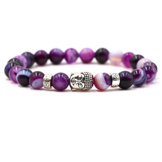 Spirituelles Schutzarmband aus violettem Achat