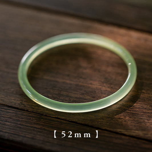 Jade  Natural Green Chalcedony Strength Courage Cuff Bangle Bracelet
