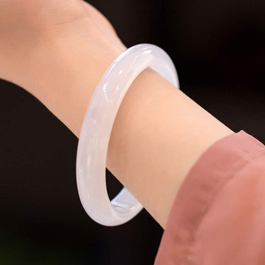 Jade  Natural Chalcedony Harmony Positive Bracelet Bangle
