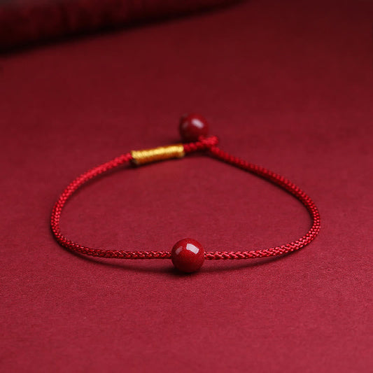 Alte tibetisch-buddhistische Tradition: Armband aus natürlichem Zinnober- und rotem Achat 