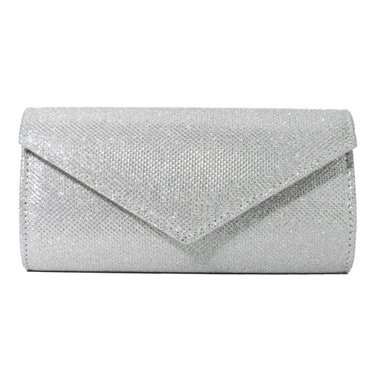 Product Title: Women’s Black Glitter Evening Clutch Bag with Chain Strap