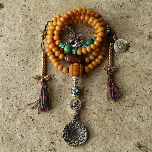 Spiritualität Buddha Karma Tibet 108 Mala-Perlen Bodhi-Samen Bagua Vajra Reichtumsarmband 