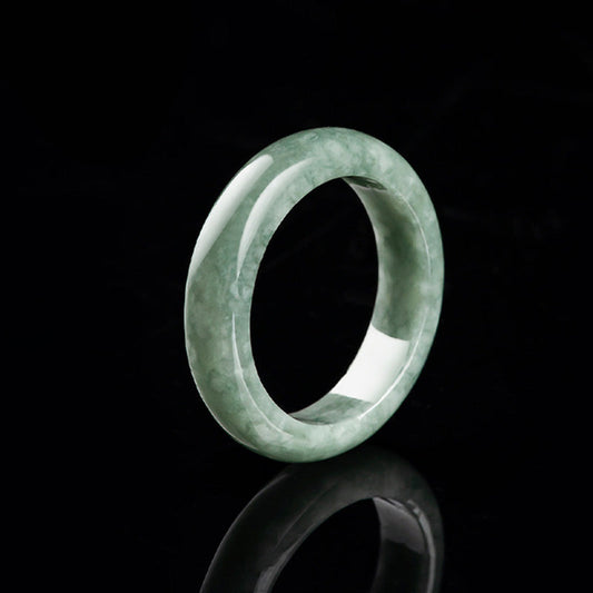 Bague de guérison en jade naturel pour l'abondance 