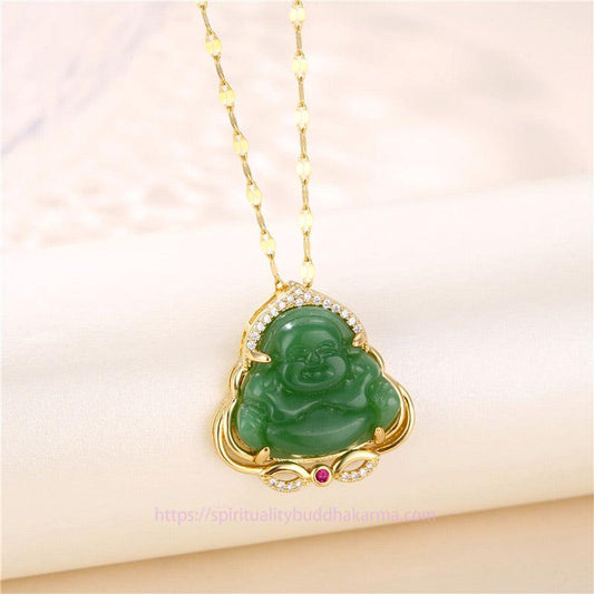 Collier d'énergie de Bouddha, collier naturel de Bouddha rieur pour la paix
