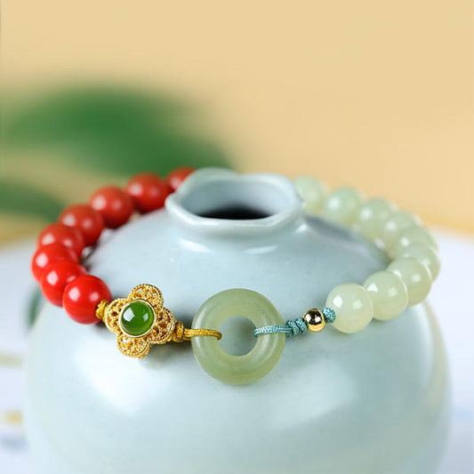Jade-Armband aus natürlichem Zinnoberjade