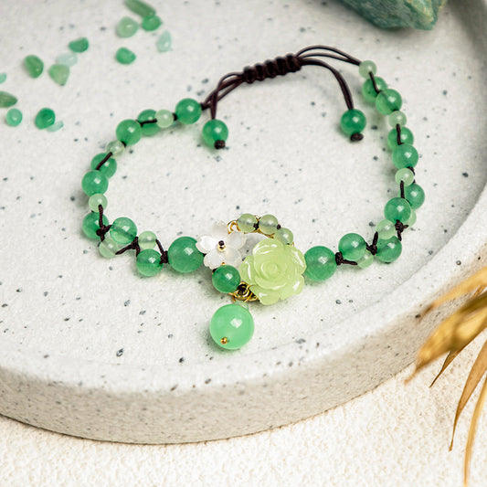 Jade  Financial Success Jade Braided Weave Prosperity Abundance Anklet